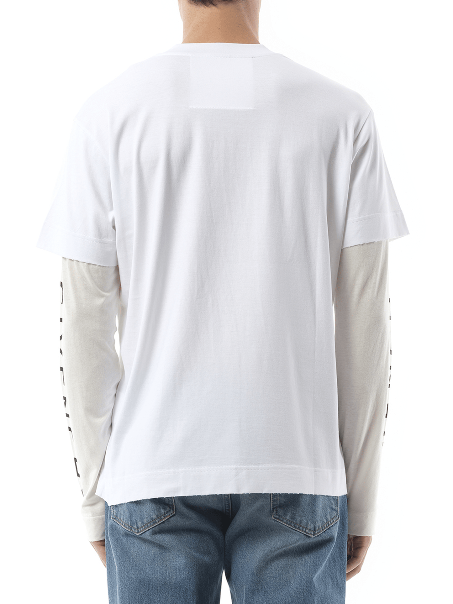 Givenchy Multi Layer Jersey Long Sleeve T-Shirt in White/Ecru