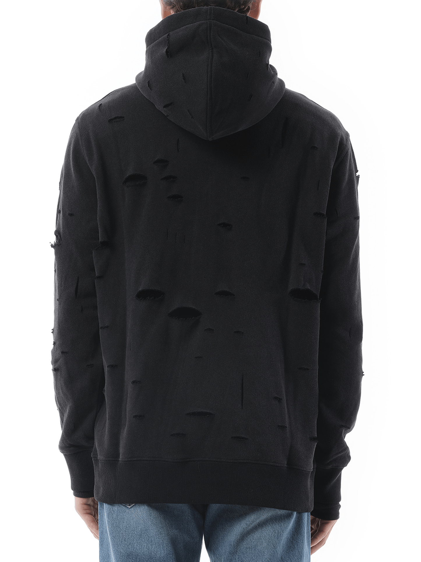 Givenchy Archetype Hoodie with Destroyed Effect in Faded Black