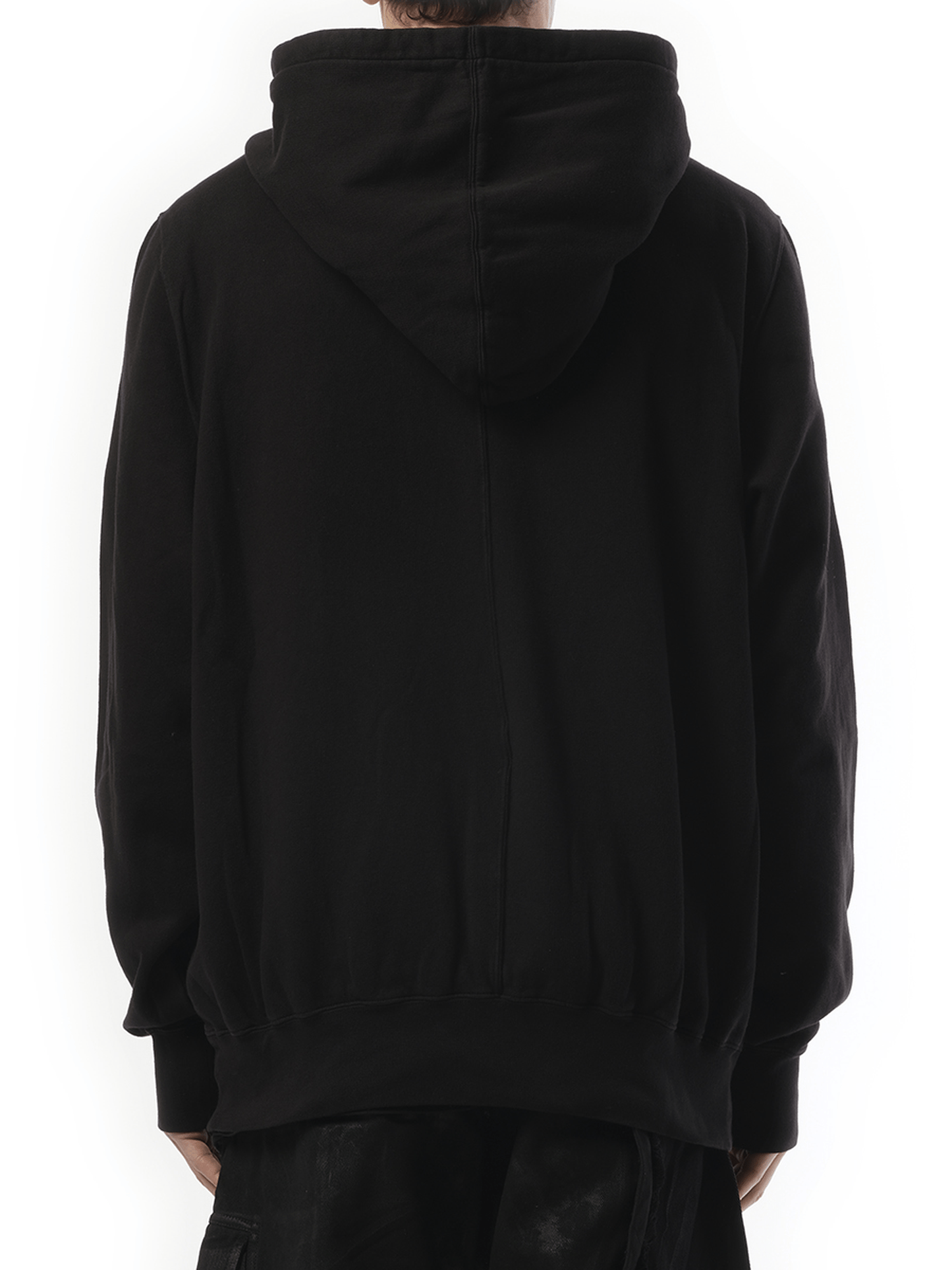 Rick Owens Drkshdw Hollywood Curved Print Oversized Hoodie in Black/Milk