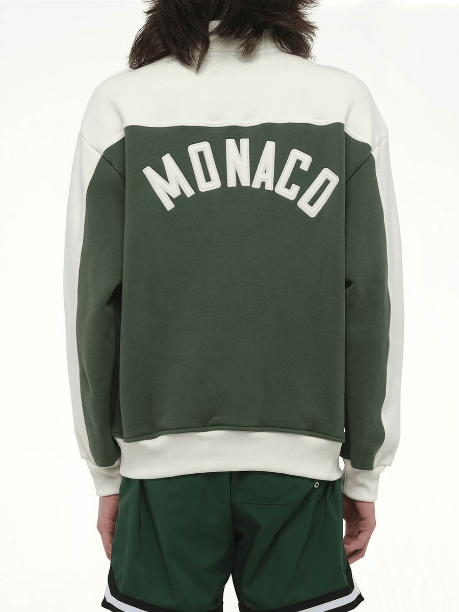 Rhude Rhude Monaco Half-Zip Sweatshirt in Hunter Green/Cream