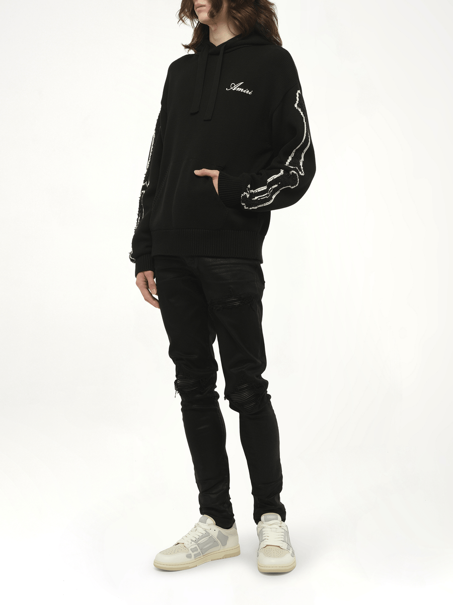 Bones Hoodie in Black/White