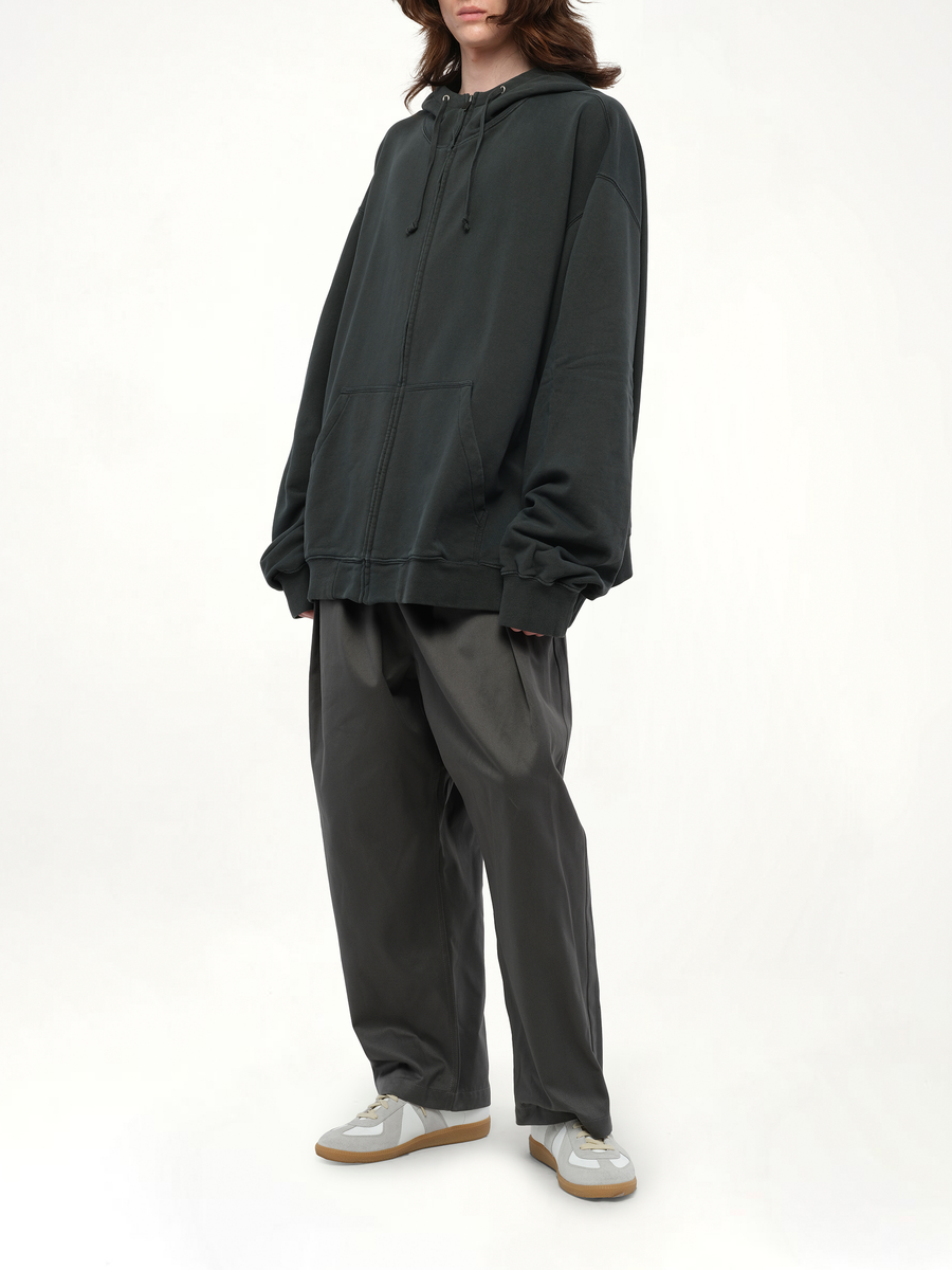 Number Zip Logo Hoodie in Black