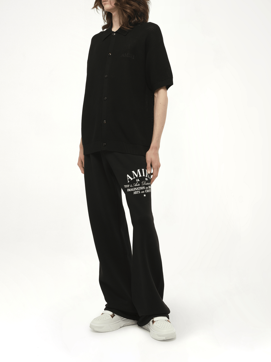 Amiri Crochet Mesh Shirt in Black