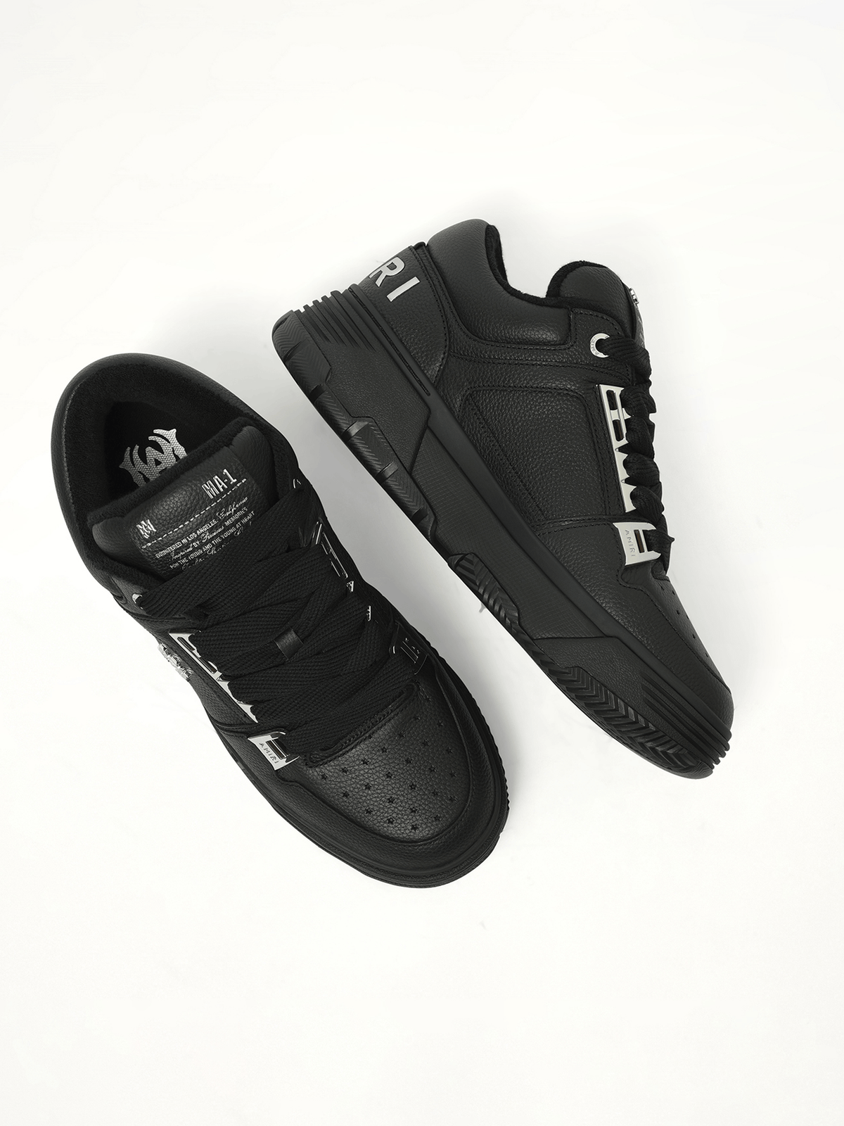 Metallic MA-1 Sneaker in Black Back View | AMIRI