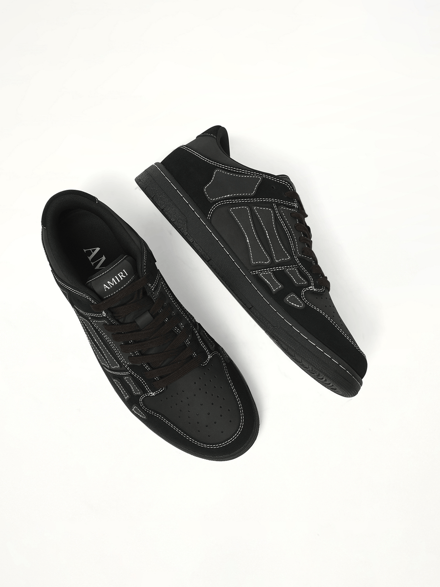 Skeleton Top Low Sneaker in Black Back View | AMIRI