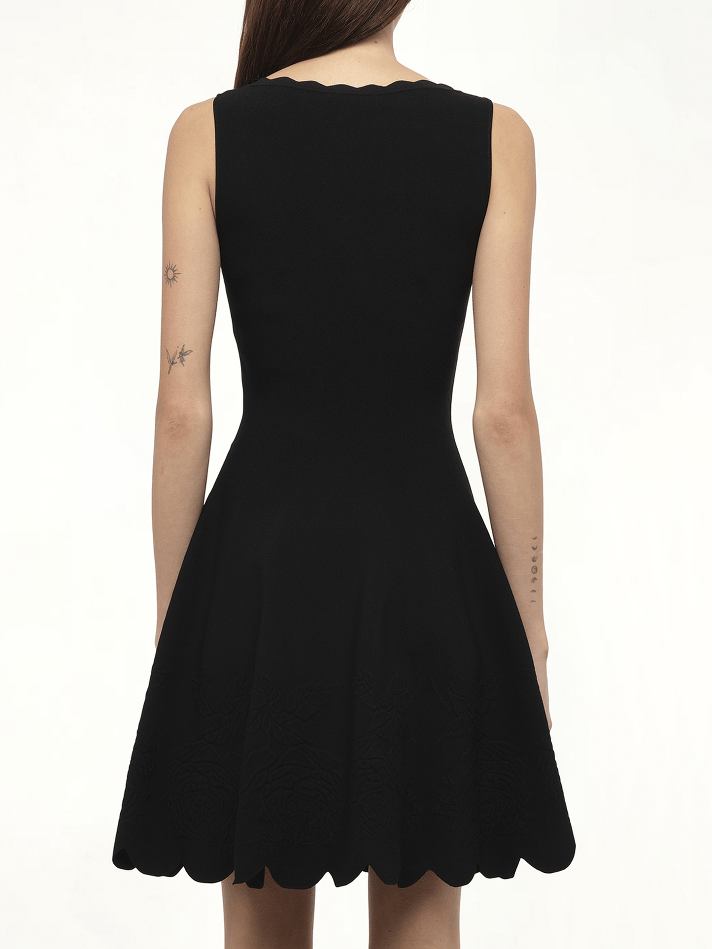 Emb Rose Mini Dress in Black