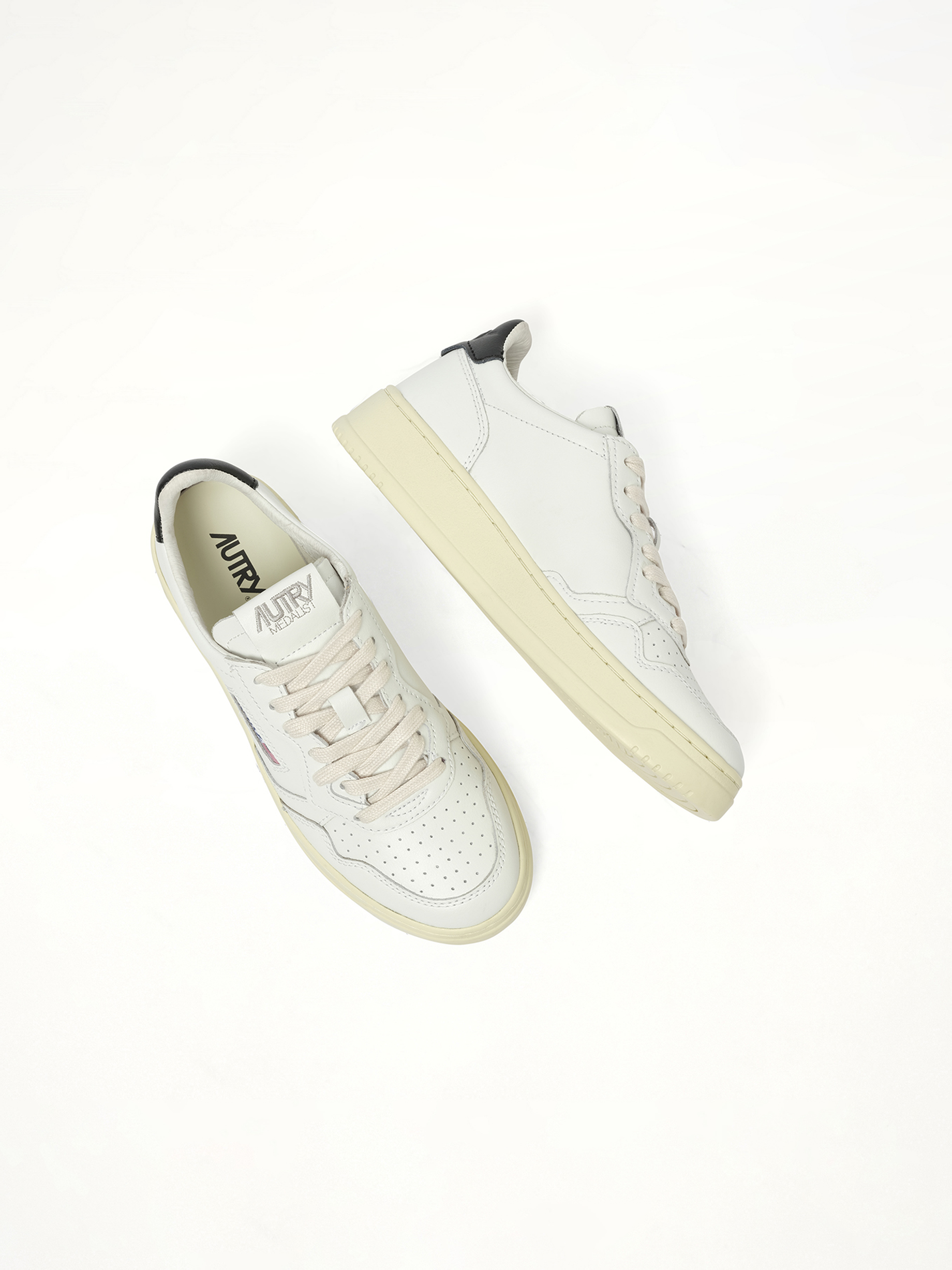 Medalist Low Sneakers in White/Black Back View | AUTRY