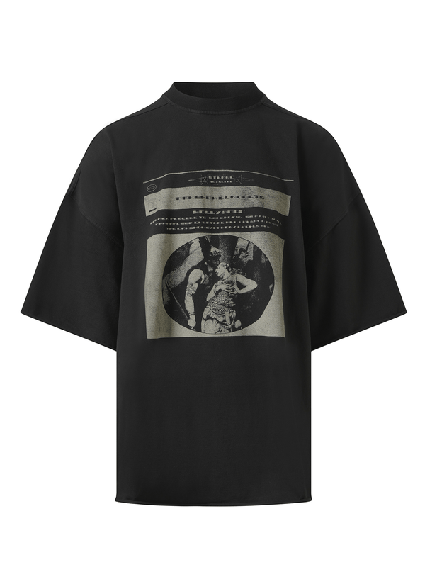 Rick Owens Drkshdw Opera Print Tommy T in Black/Pearl