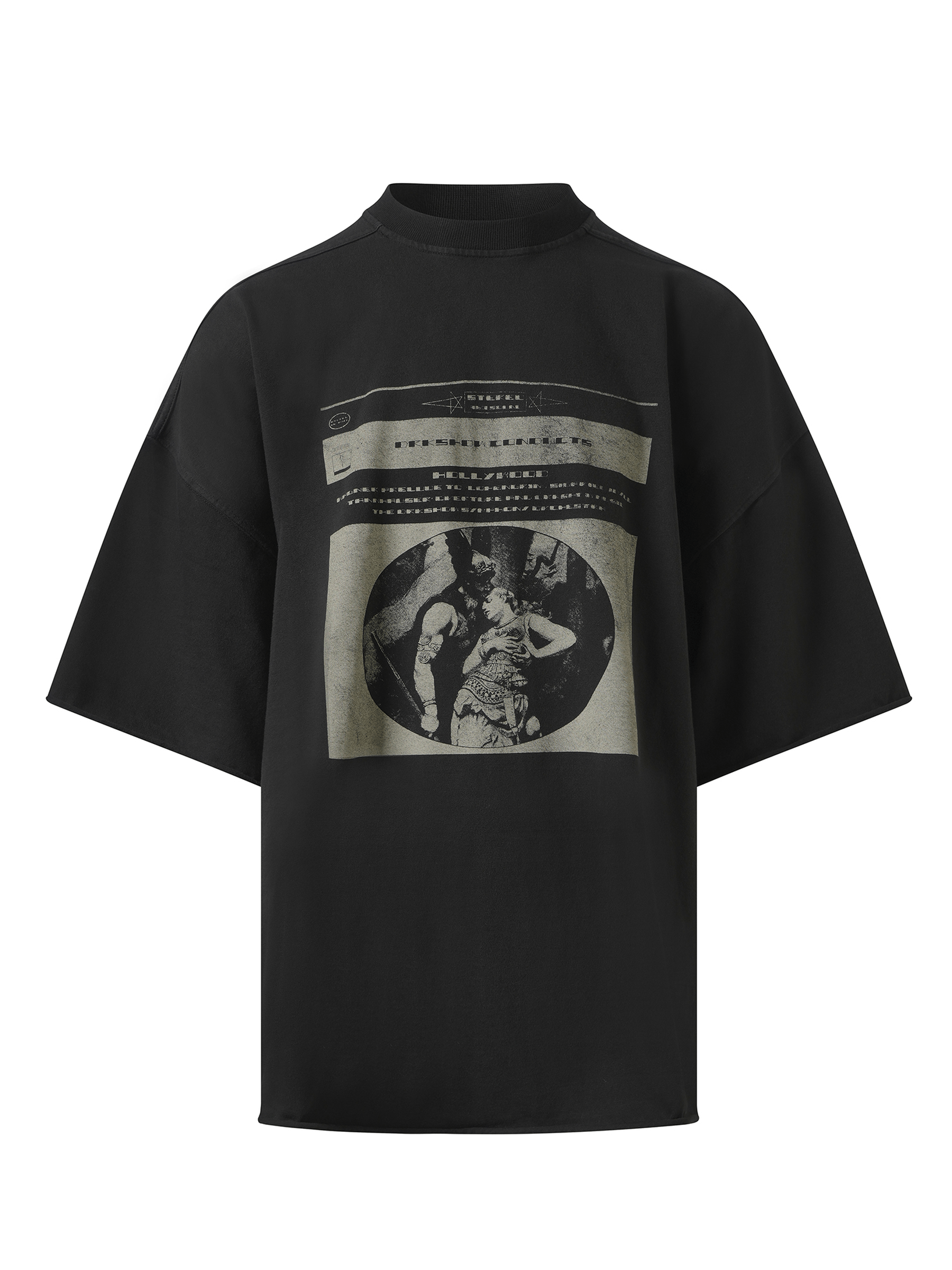 Rick Owens Drkshdw Opera Print Tommy T in Black/Pearl