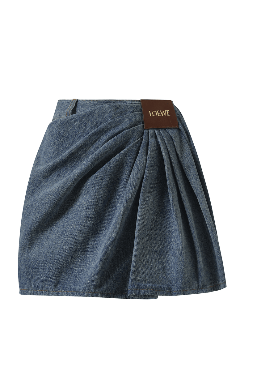 Loewe Draped Skirt in Indigo Blue