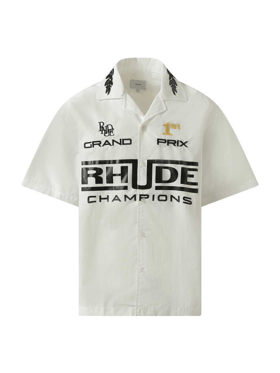 Rhude Rhude Champions Snap Shirt in White