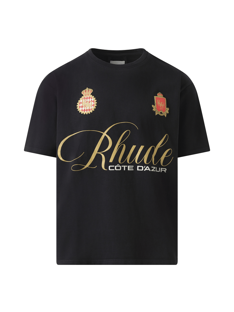 Rhude Rhude Script-Crest T-Shirt in Vintage Black