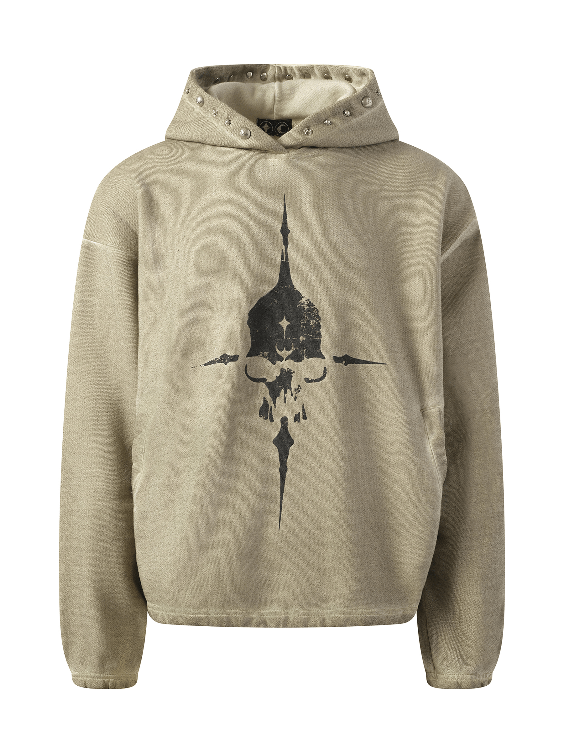 Thug Club Peace Stud Hoodie in Beige