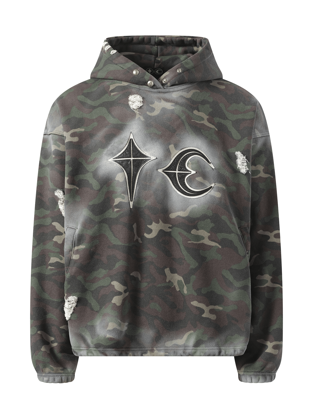 Thug Club Sprayed Camoflage Rock Hoodie in Camo