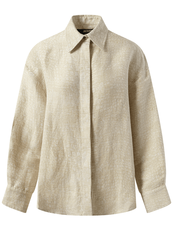 Jacquemus La Chemise Pasadena in Croco Beige