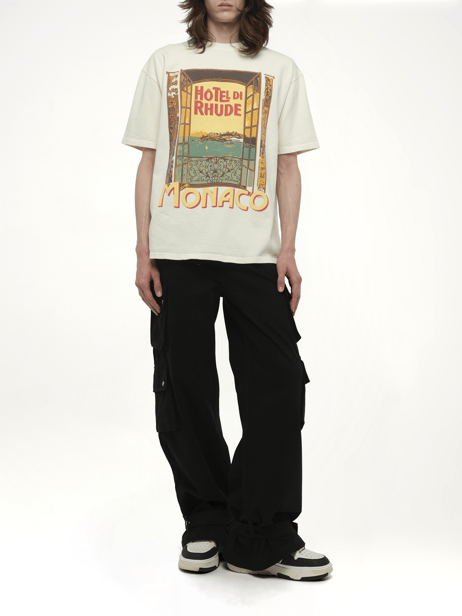 Rhude Hotel Di Monaco T-Shirt in Vintage White