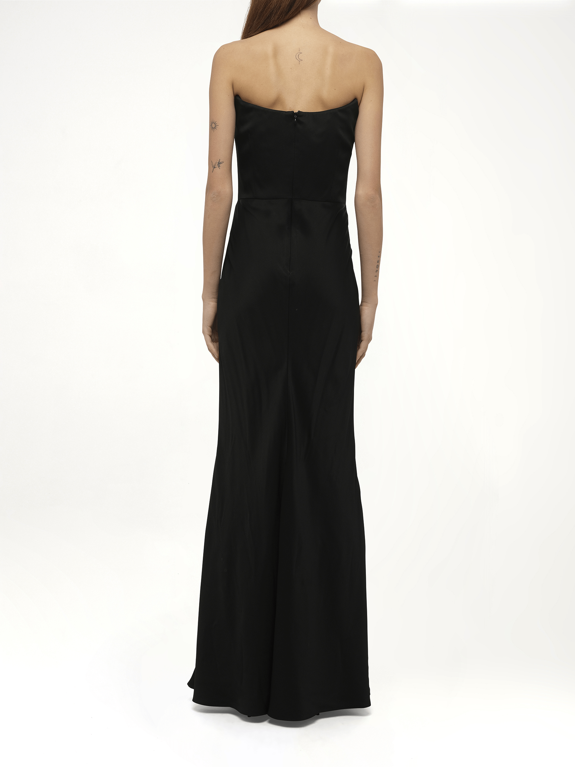 Amq - Fluid Satin Dress in Black