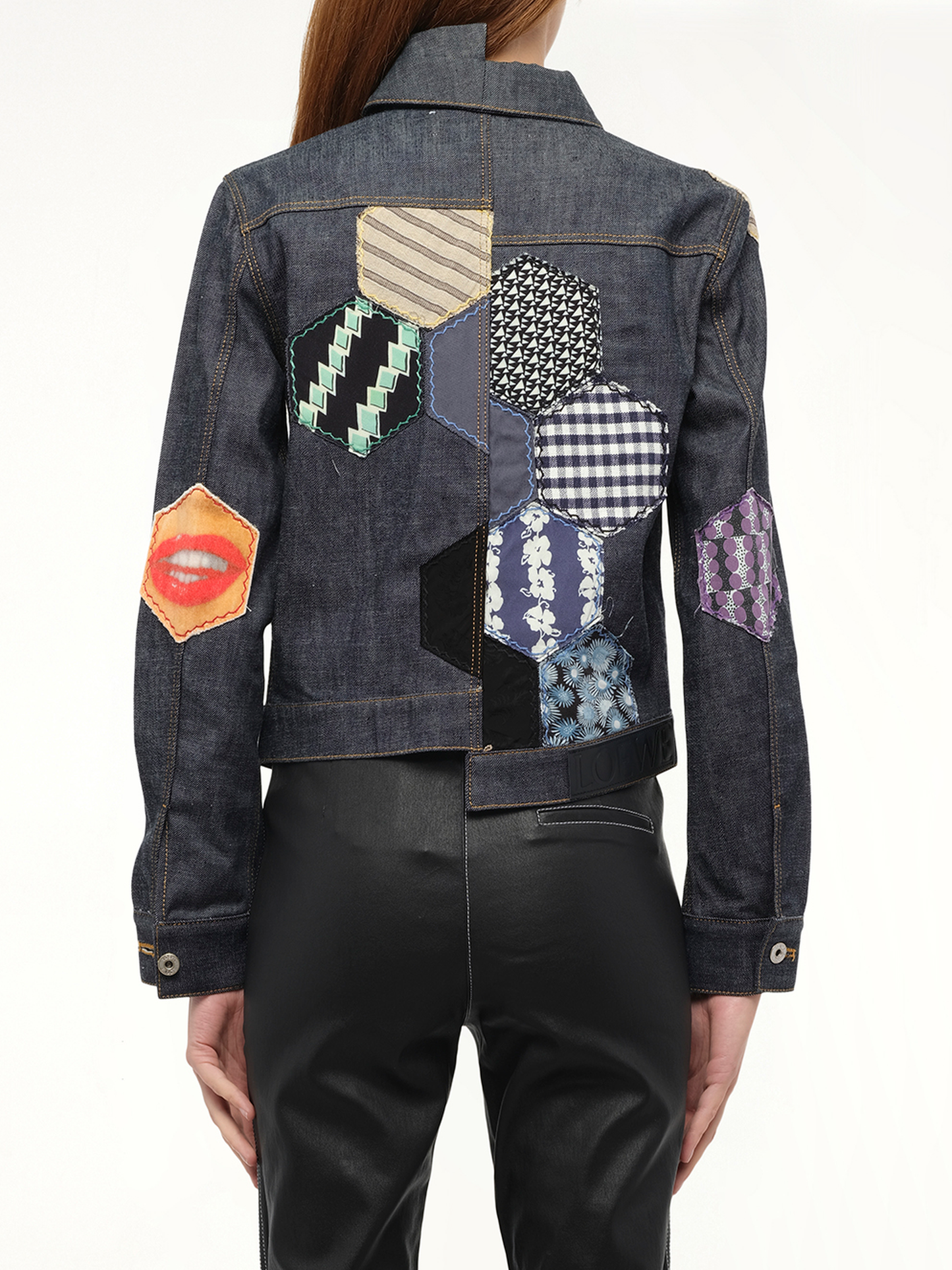 Patch Denim Jacket in Navy