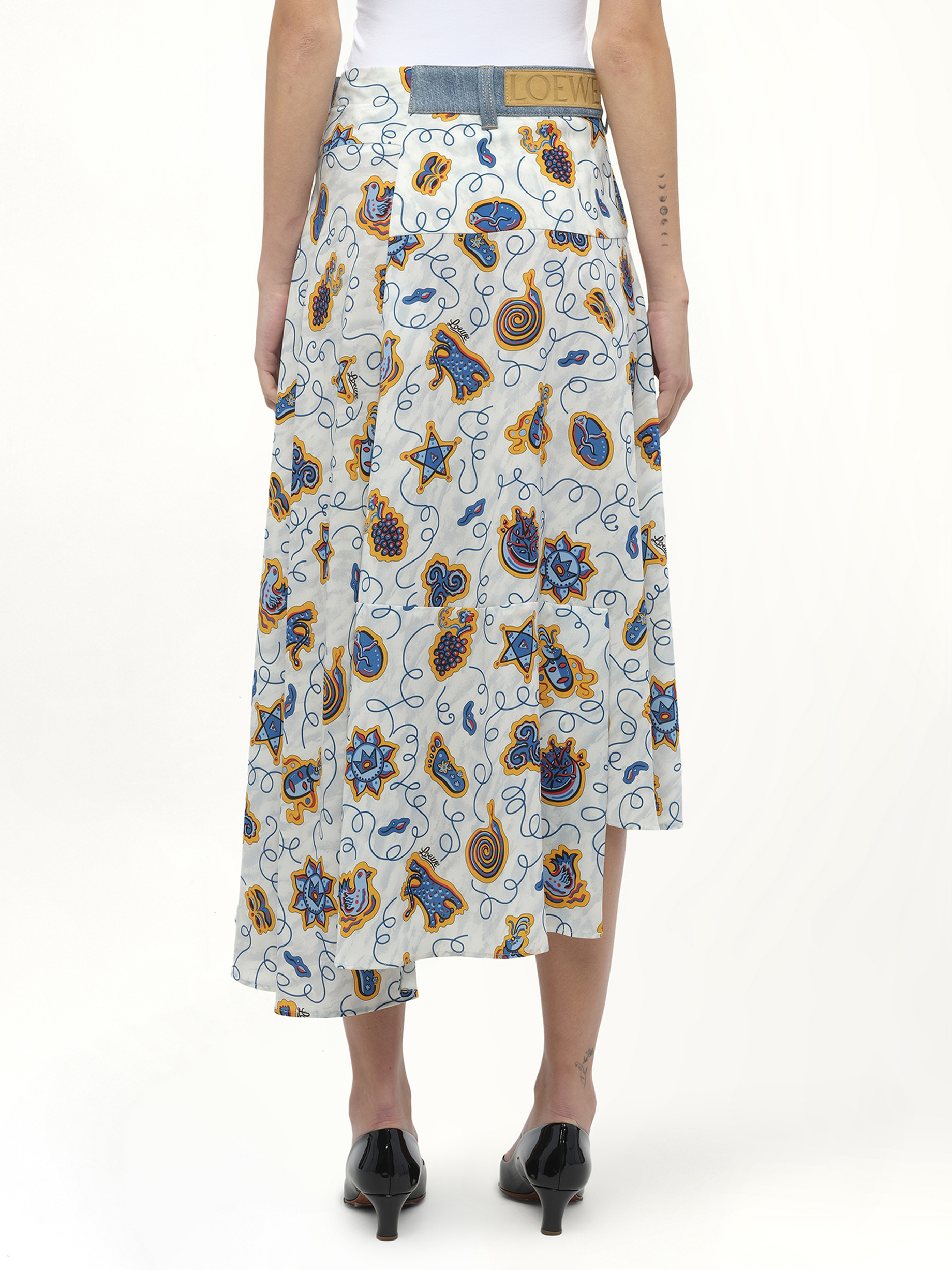 Loewe x Paula Prt Skirt Denim in White