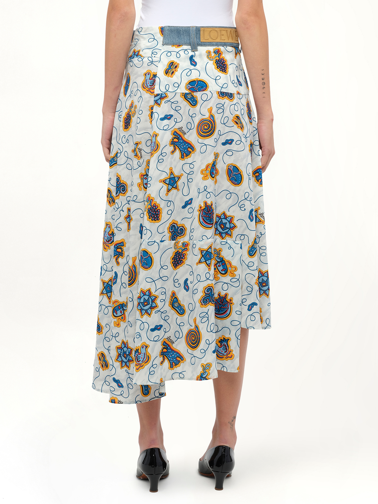 Loewe x Paula Prt Skirt Denim in White