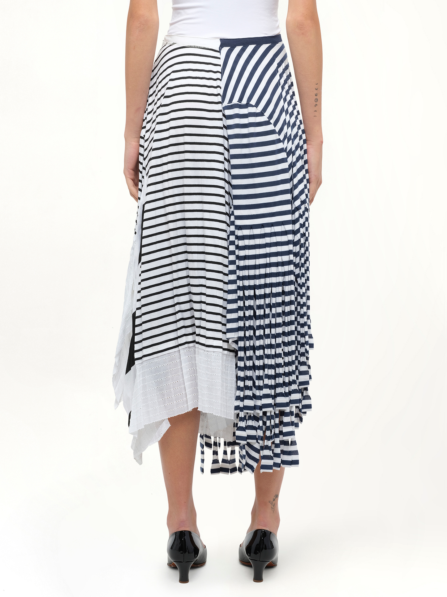 Stripe Jersey Skirt in Navy