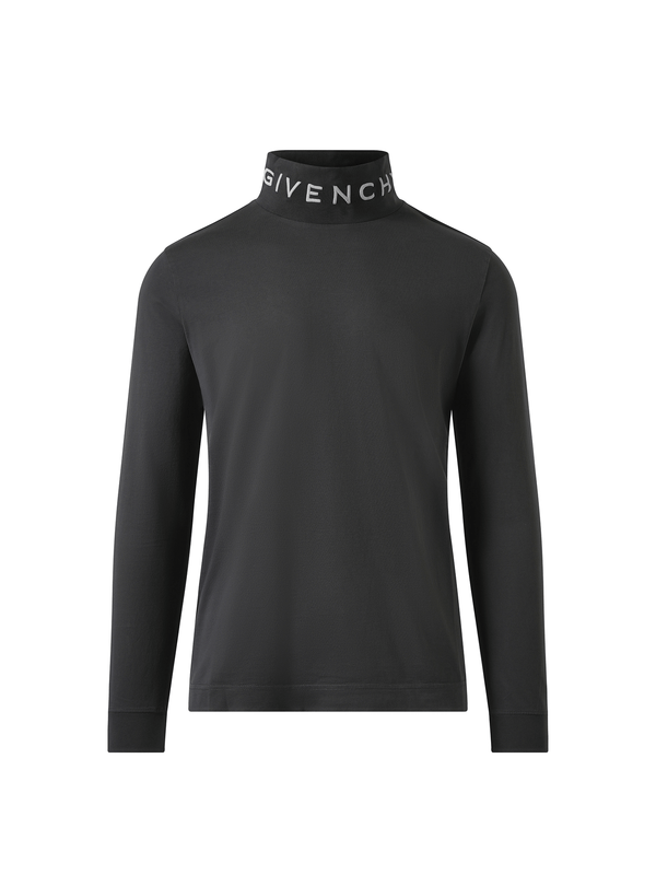 Givenchy Faded Logo Dyed Long Sleeve T-Shirt in Black/Grey