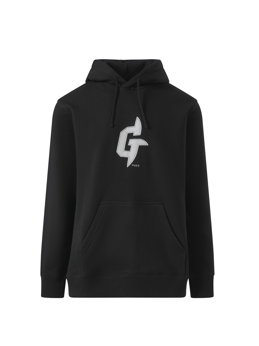 Givenchy Embroidered Eiffel Tower Motif Slim Fit Hoodie in Black