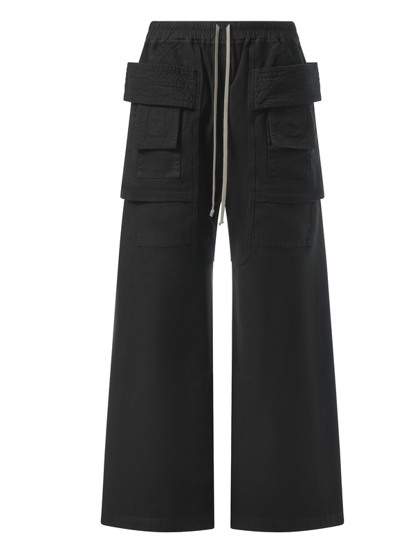 Rick Owens Drkshdw Cotton Canvas Creatch Wide Cargo Drawstring in Black