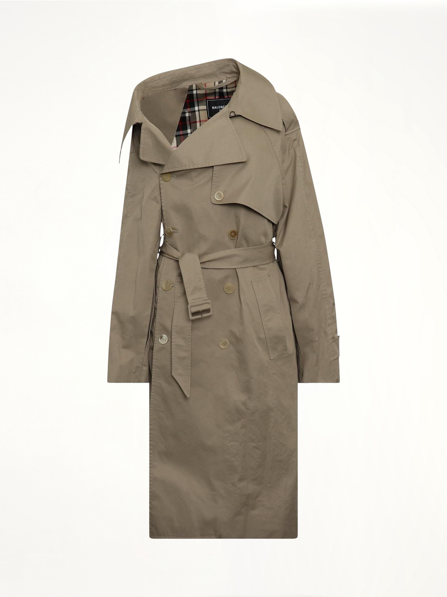Off Shoulder Trench Coat in Beige