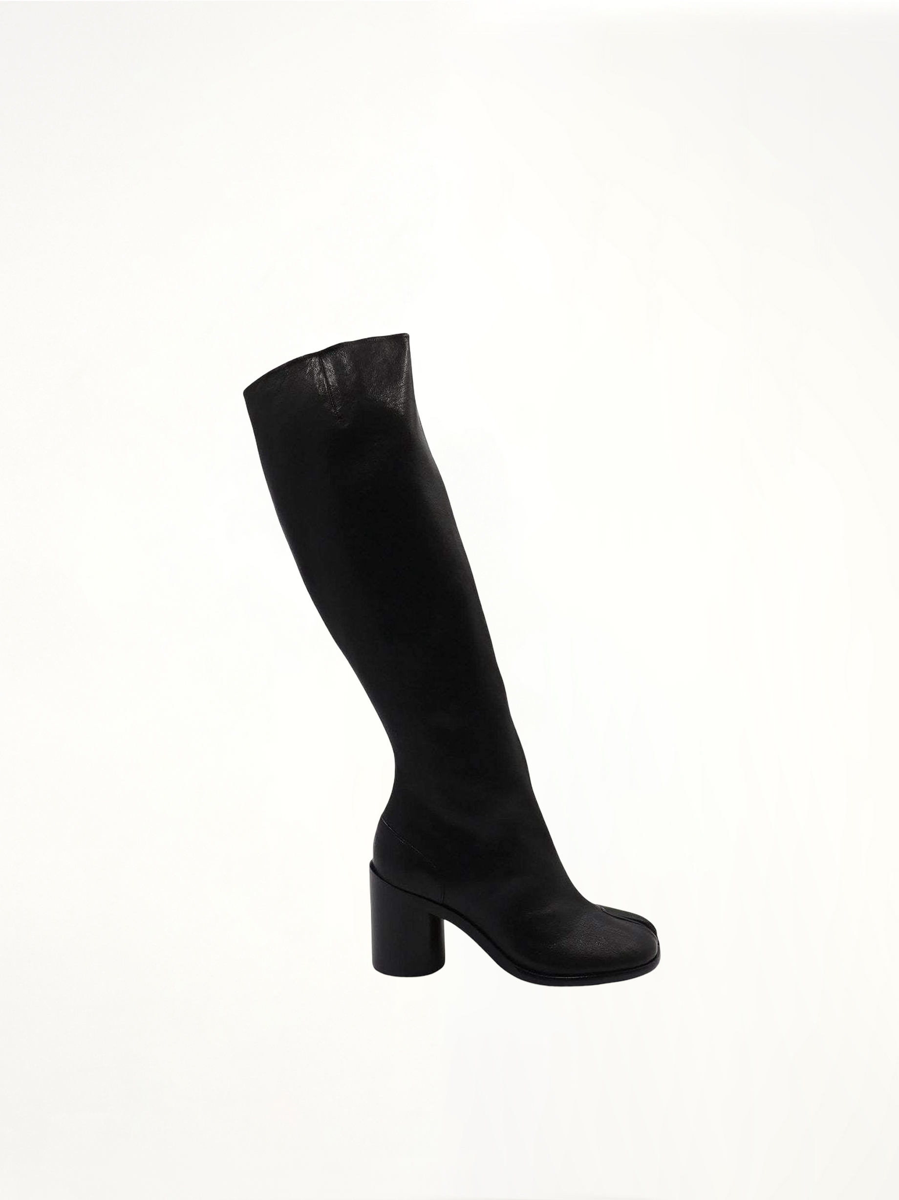 Tabi Knee High Boots in Black Side View | MAISON MARGIELA