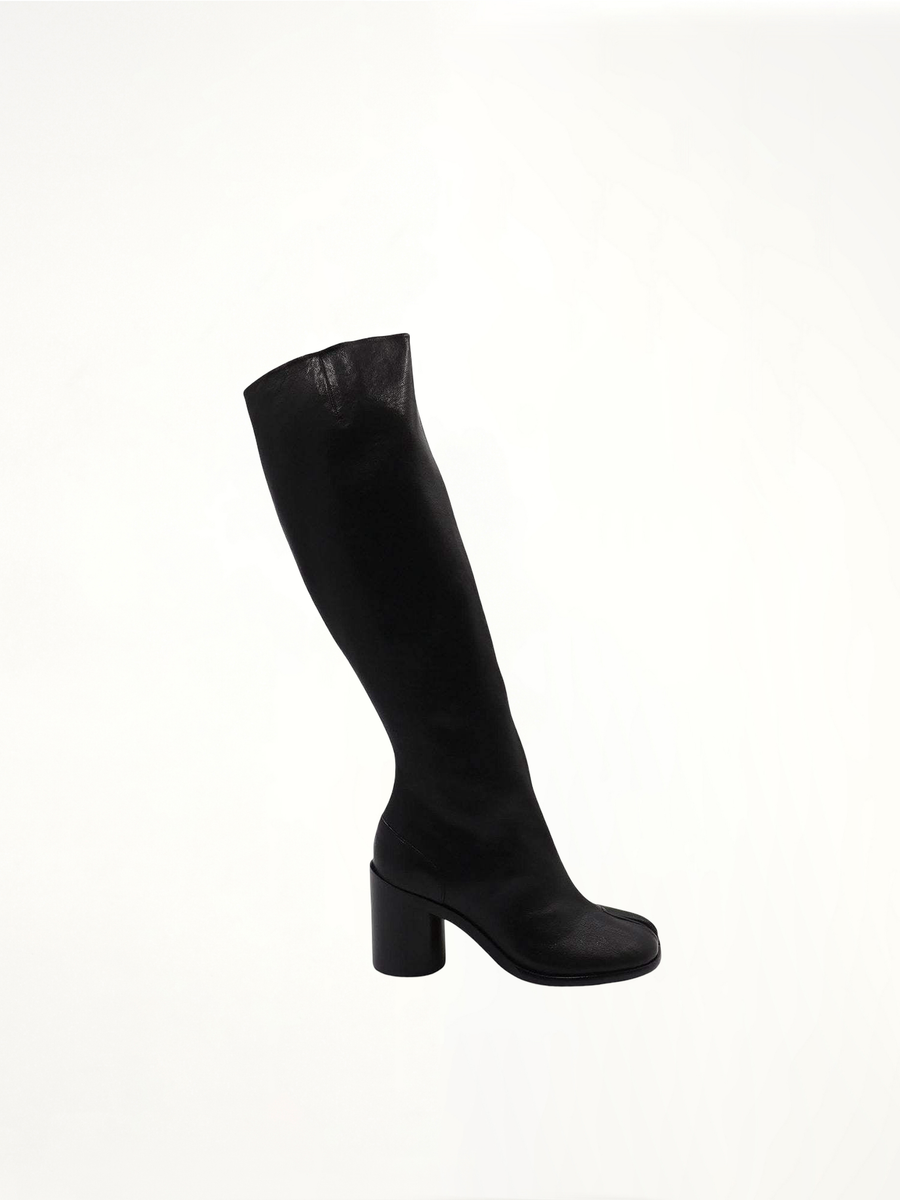 Tabi Knee High Boots in Black Side View | MAISON MARGIELA
