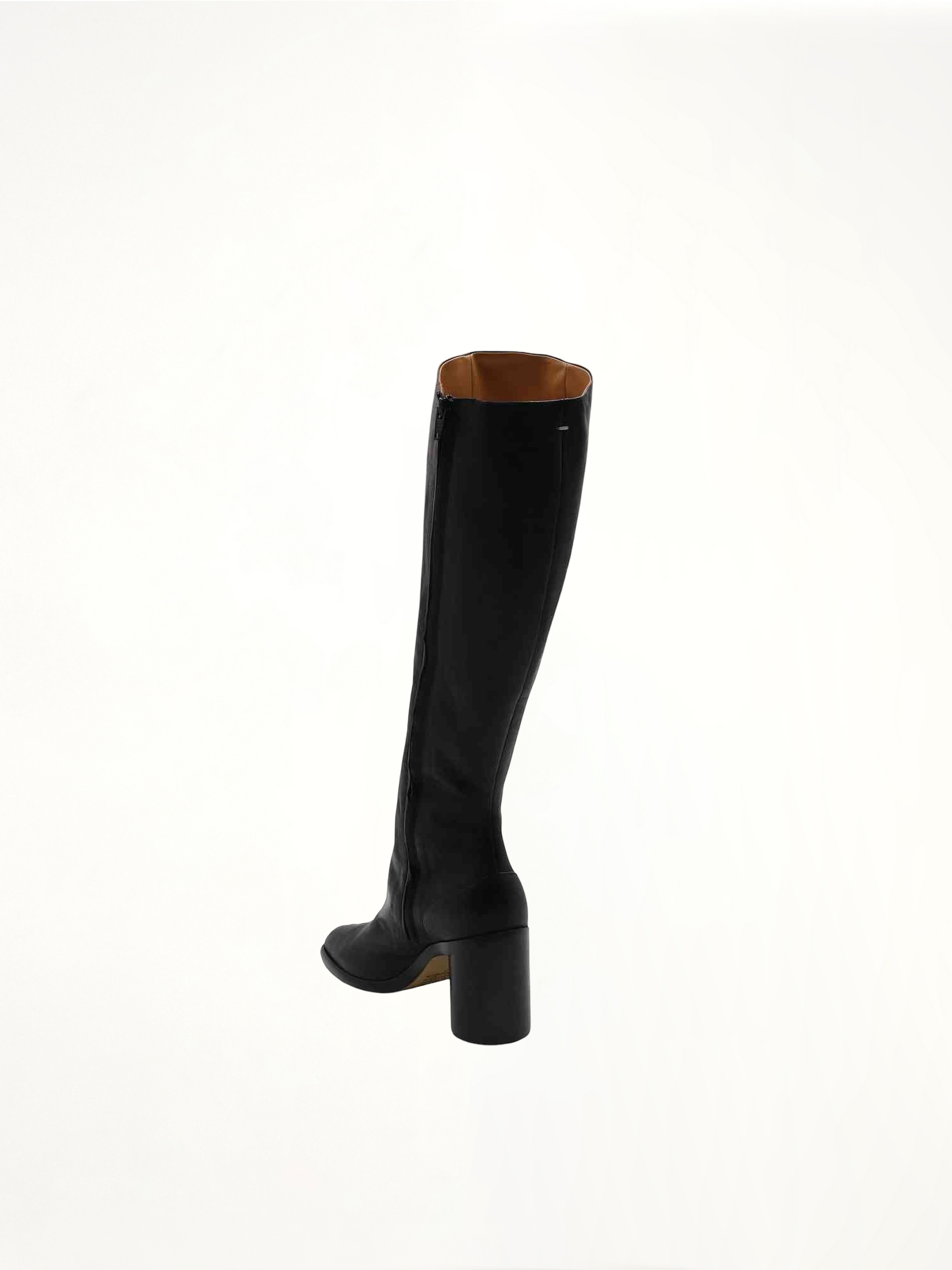 Tabi Knee High Boots in Black Back View | MAISON MARGIELA