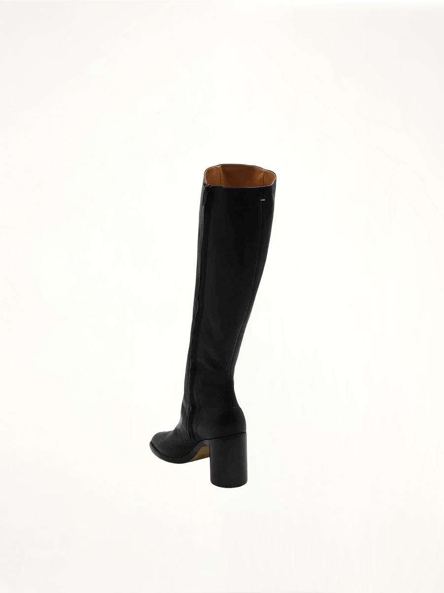 Tabi Knee High Boots in Black Back View | MAISON MARGIELA