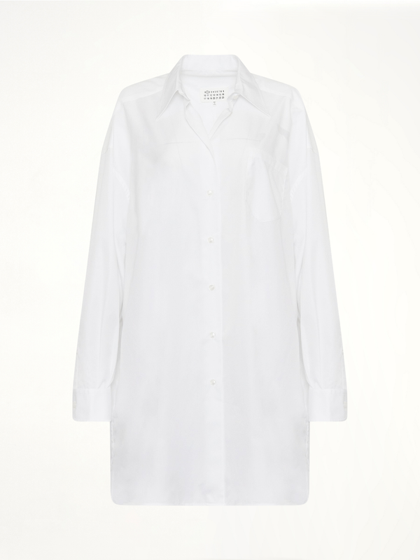 Oversize Cotton Shirt Dress in White