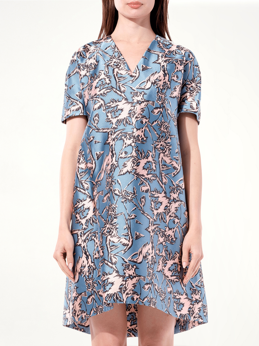Satin Silk Dress in Multicolor