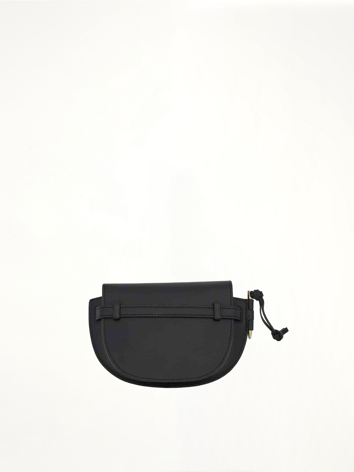 Mini Gate Dual Bag in Soft Calfskin and Jacquard Strap in Black