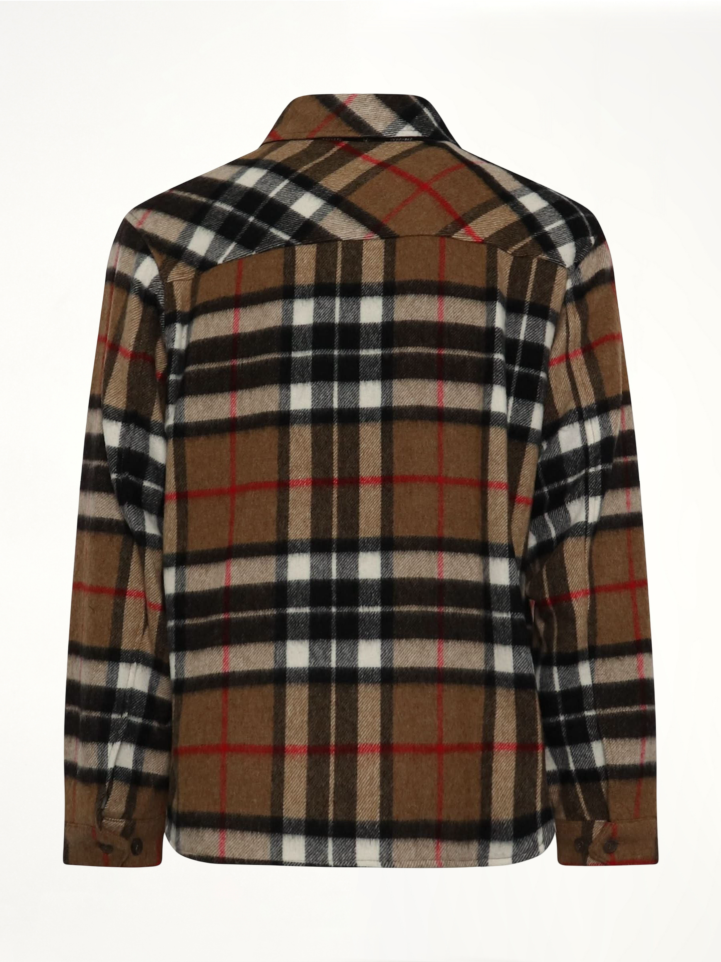 Check Anorak Wool Shirt in Camel