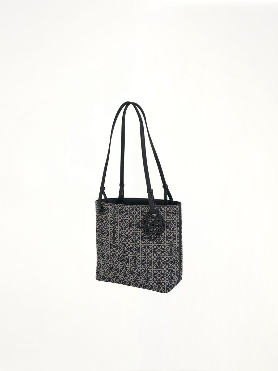 Square Tote Bag Anagram in Navy