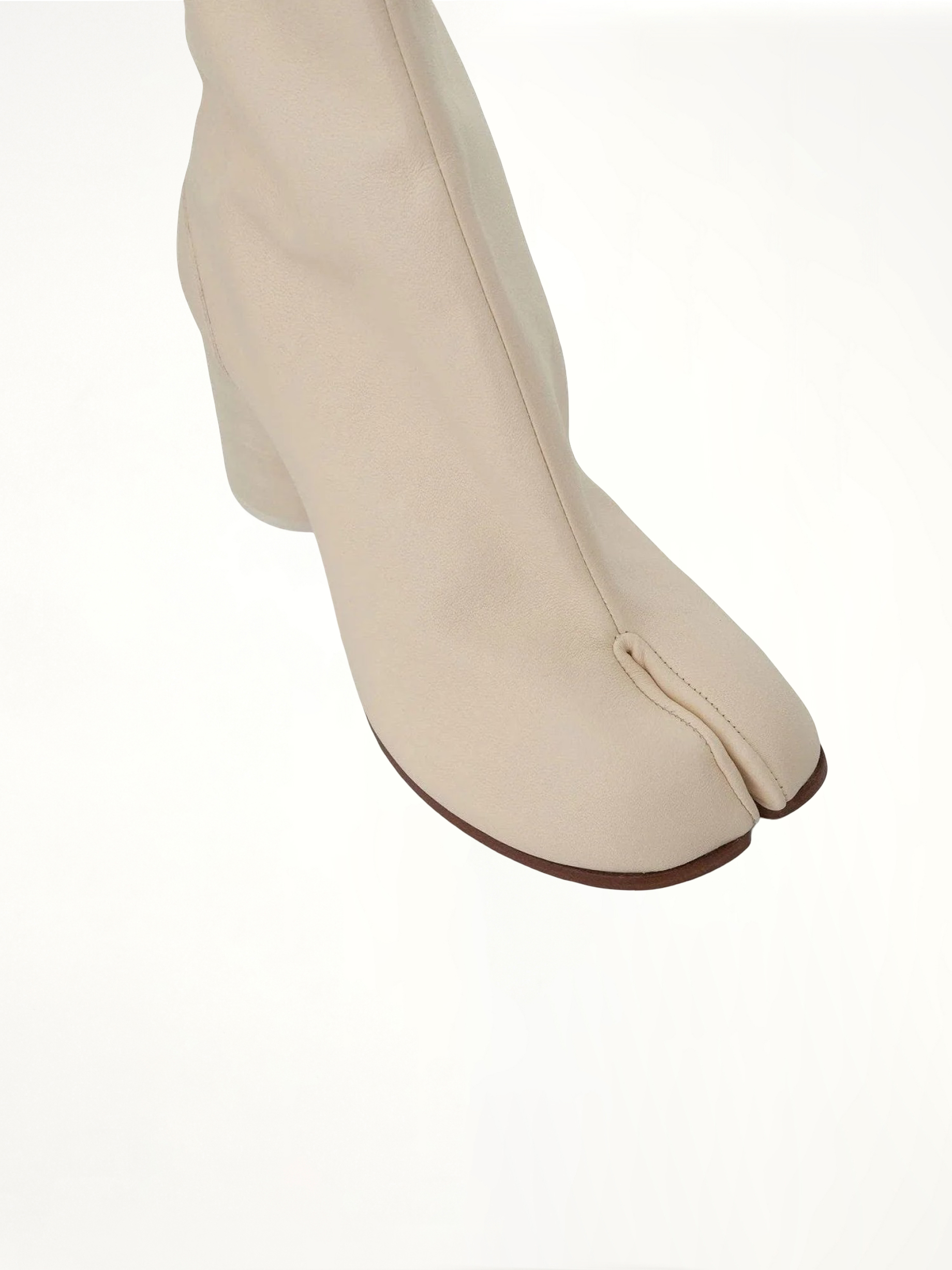 Tabi Ankle Boots 8cm Heel in White Top View | MAISON MARGIELA