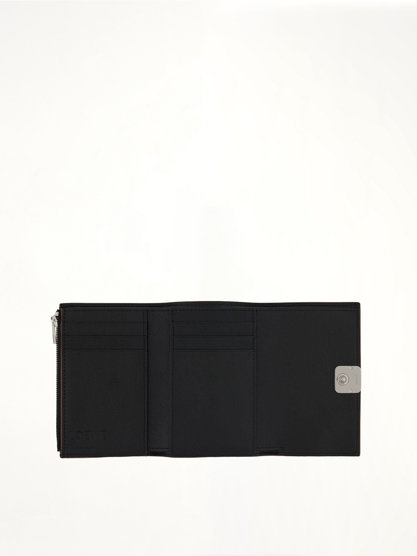 Anagram Small Vertical Wallet in Pebble Grain Calfskin in Black