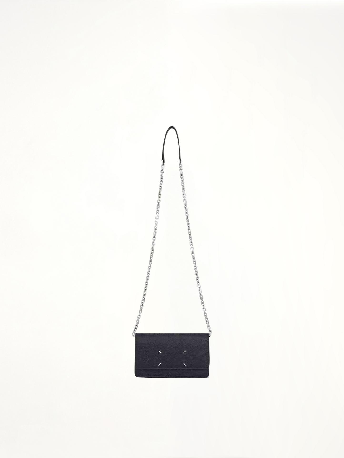 Four Stitches Chain Wallet in Black