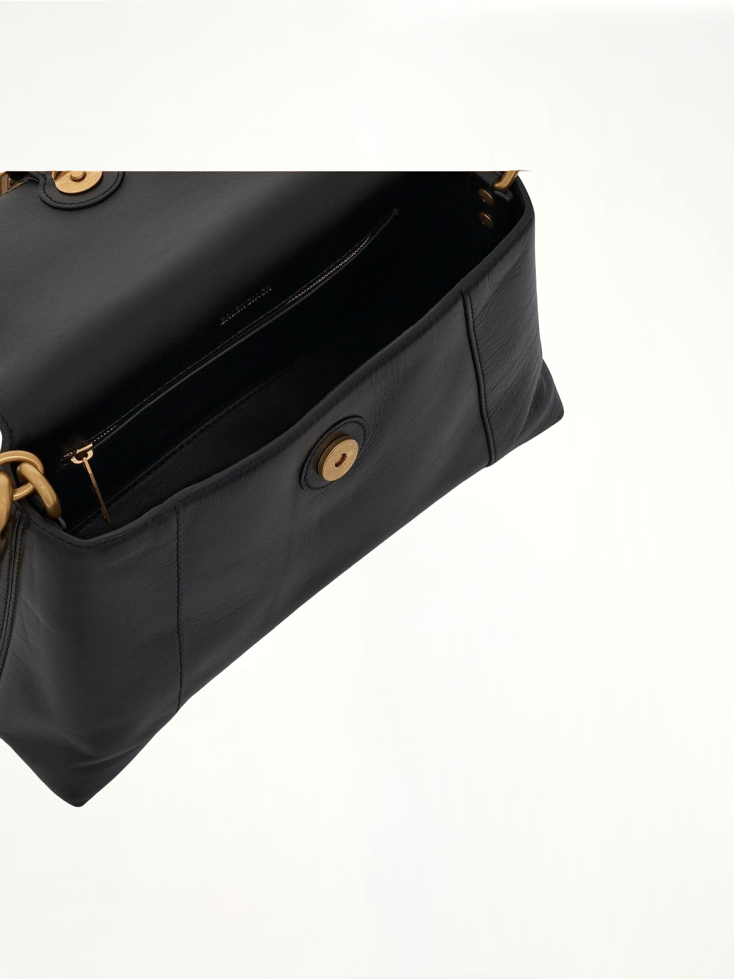 Downtown Small Shoulder Bag with Chain in Black