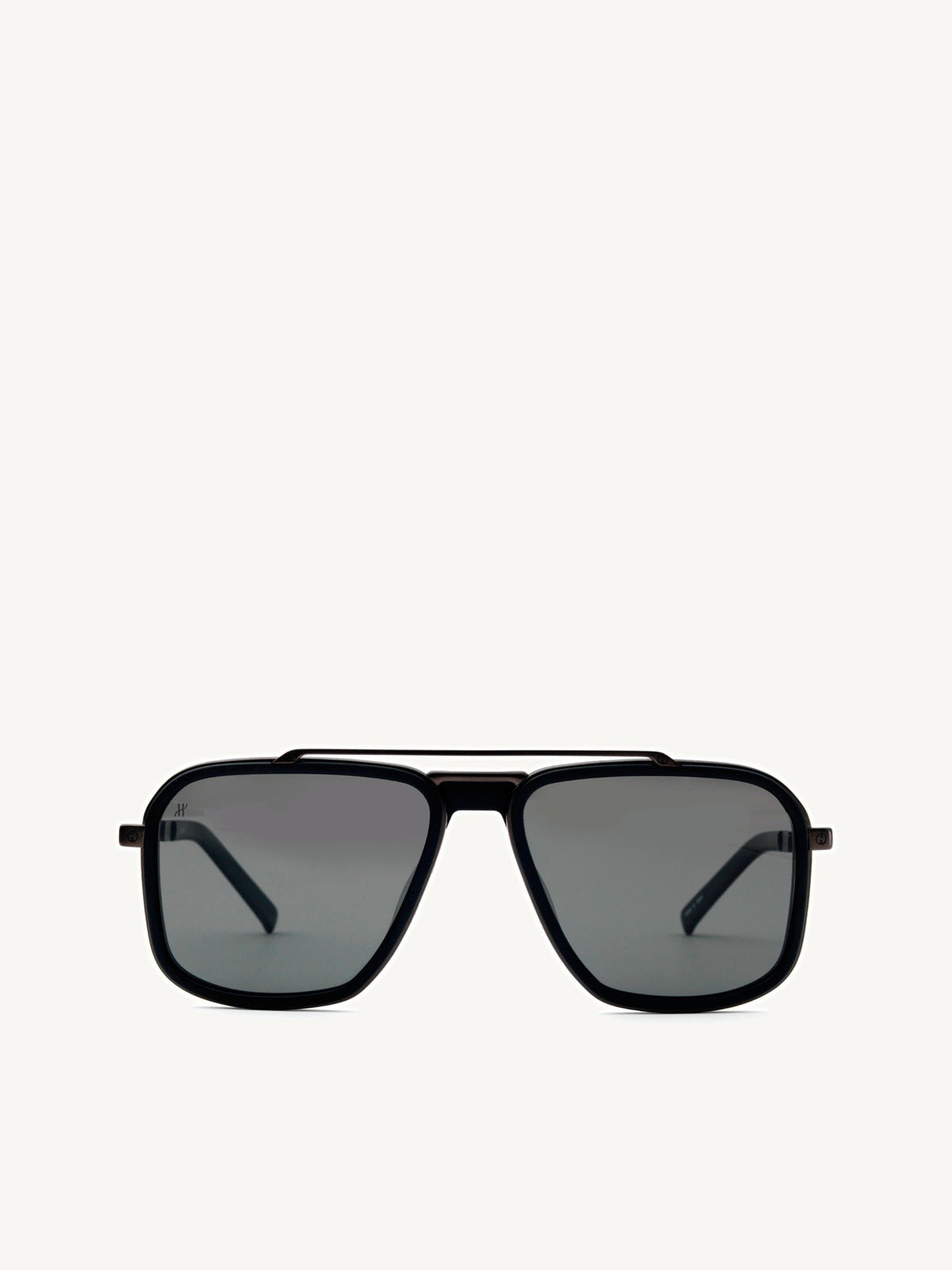 Black Matte Squared Sunglasses with Gradient Smoke Black Lens