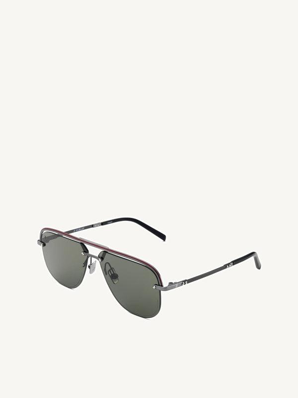 Gun Matte Aviator Sunglasses with Green Lens