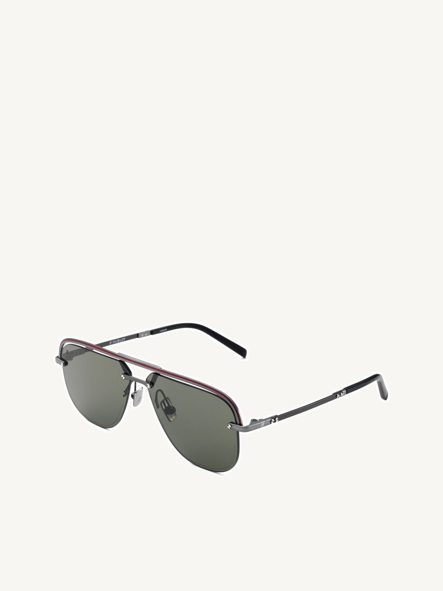 Gun Matte Aviator Sunglasses with Green Lens