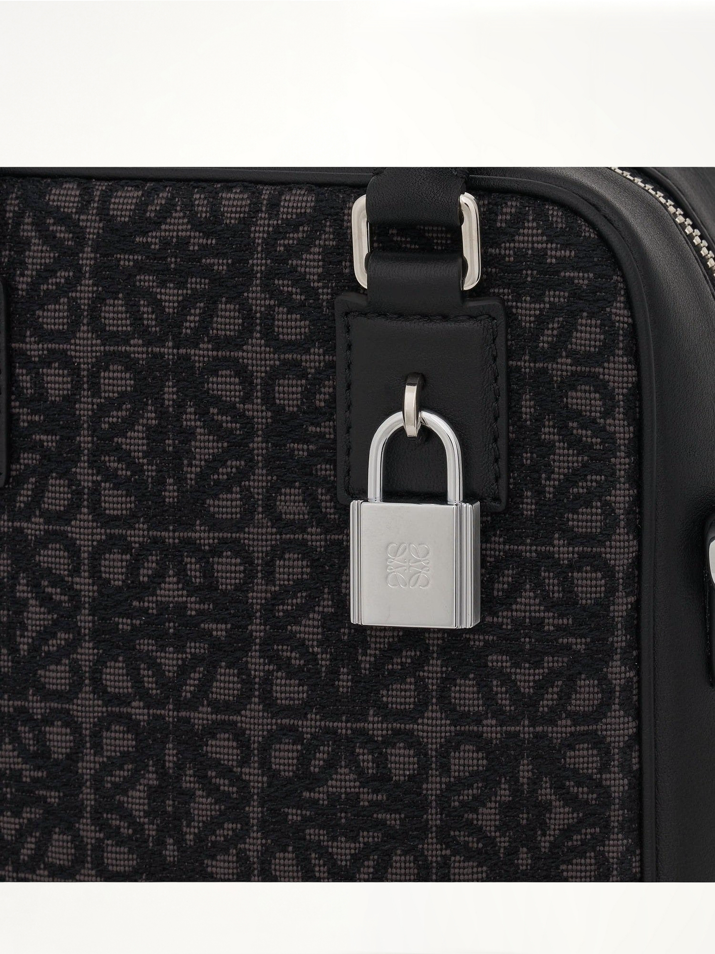 Amazona 15 Vertical Anagram in Jacquard and Calfskin in Anthracite