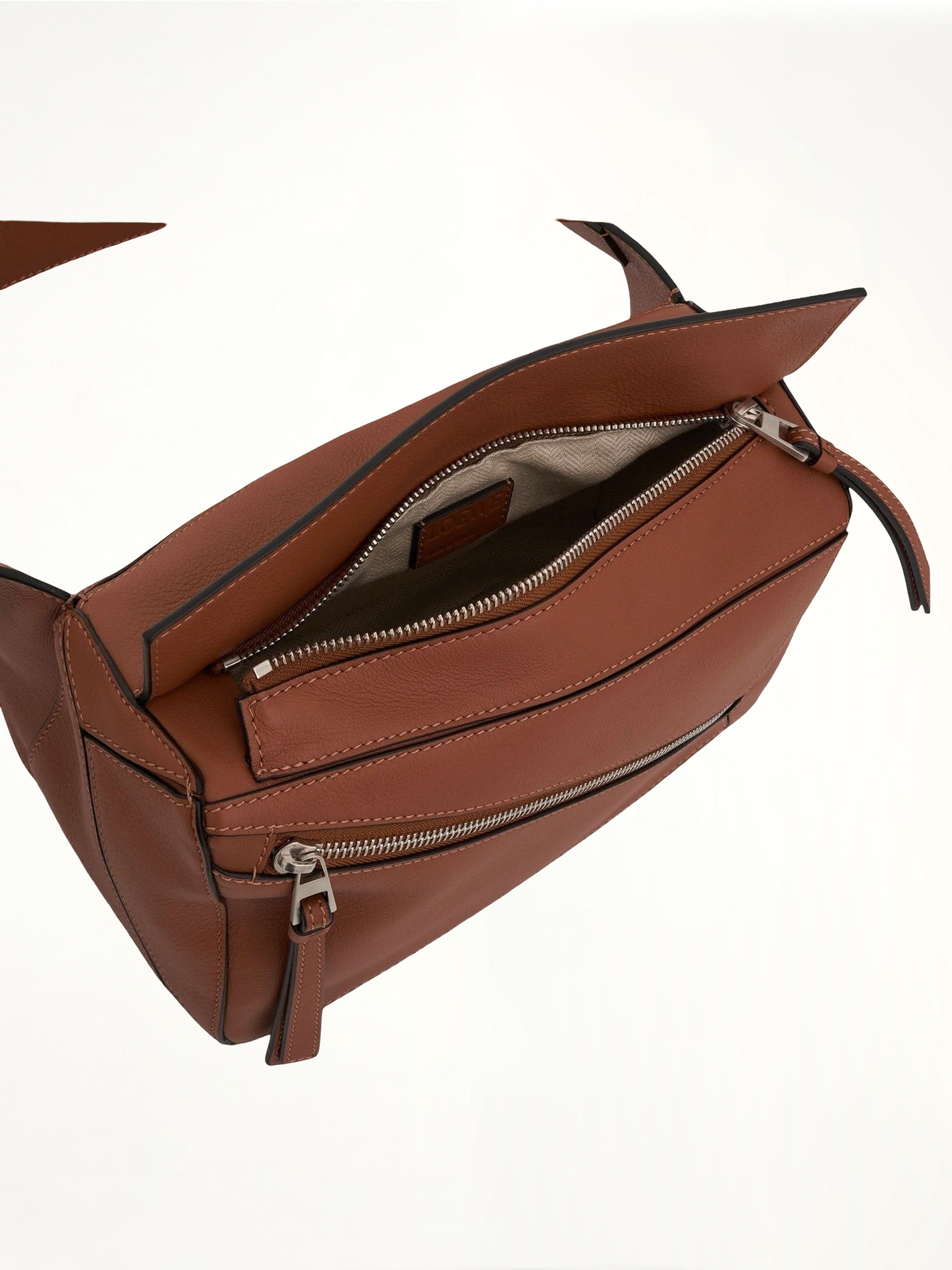 Small Puzzle Bumbag in Classic Calfskin in Tan