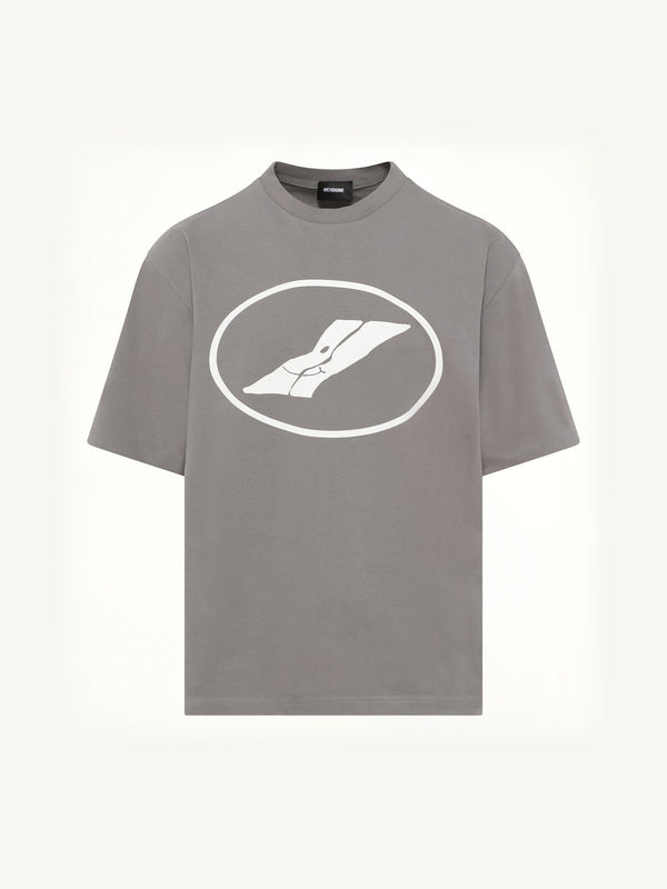 We11done Print T-Shirt in Grey