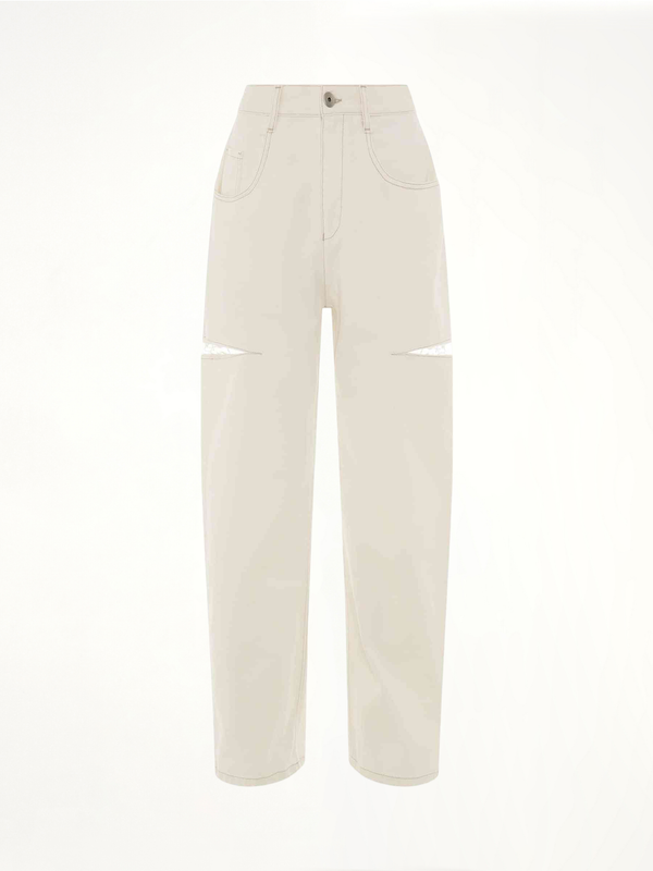 Slash Loose Fit Denim Jeans in White