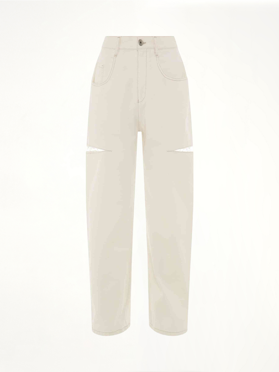 Slash Loose Fit Denim Jeans in White